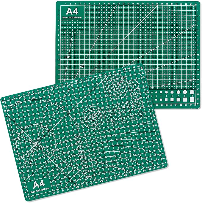 2 Packs Cutting Mats, A4 12'' x 9'' Double Sided Cutting Mat, Non-Slip 5 Layers by BDS-HOME