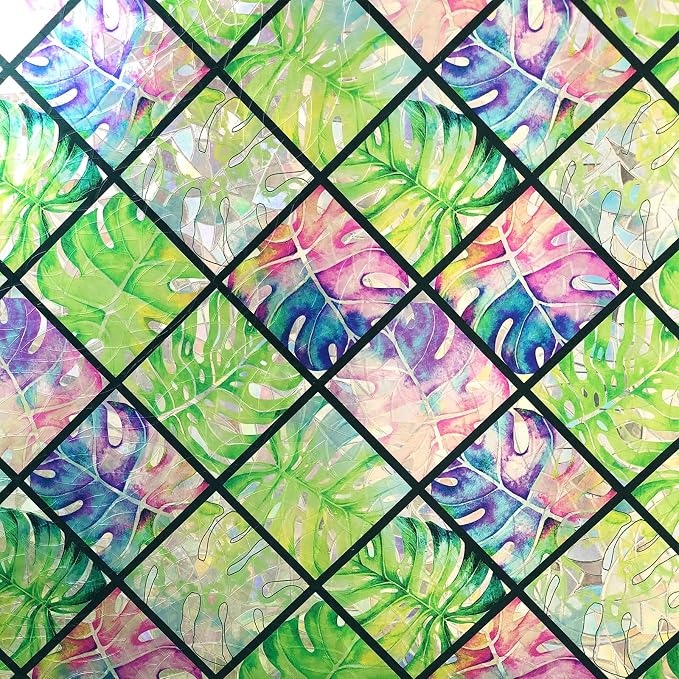 Window Privacy Film, Static Cling Stained Glass Window Film Decorative by Anewlookinnotime