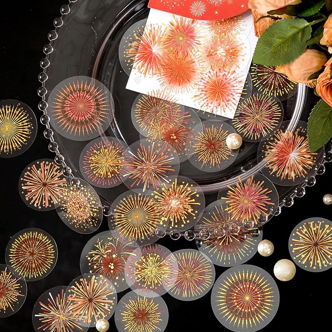 Yoksas 180Pcs Gold Foil Fantasy Fireworks Stickers Set - Image 4