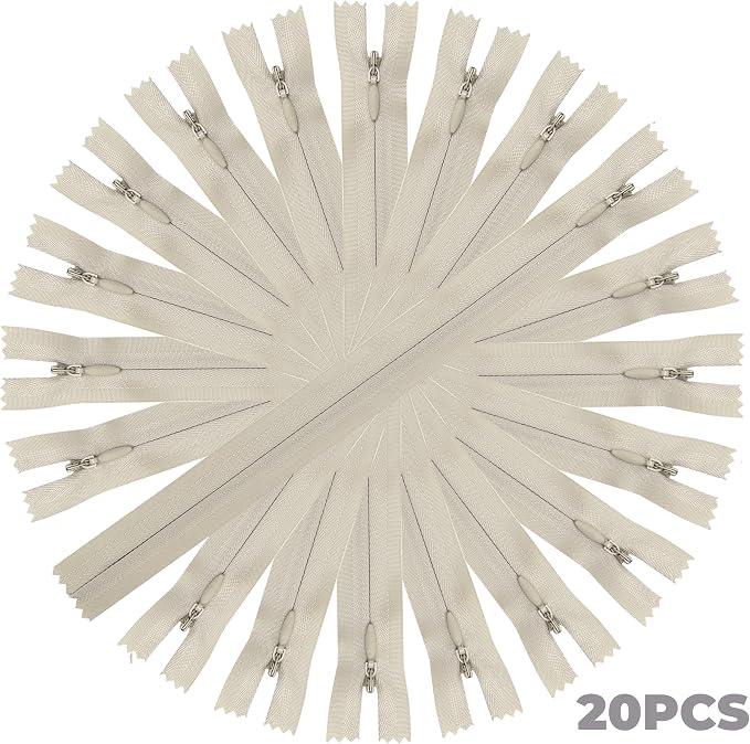 YAKA 20pcs Beige Nylon Invisible Zippers Tailor Sewing Tools Garment - Image 3