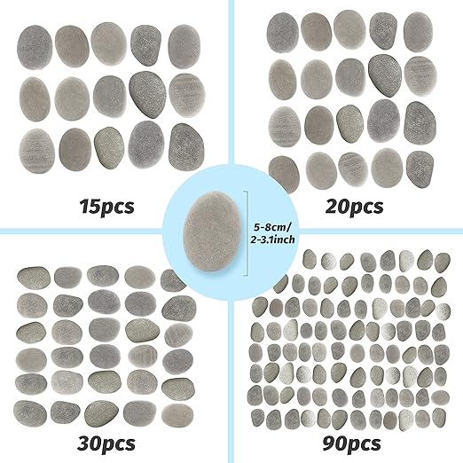 DALTACK 20 Pcs Large Rocks for Painting, Natural River Rocks, Flat River Rocks - Image 2