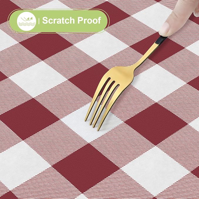 Smiry Rectangle Table Cloth, Waterproof Vinyl Tablecloth - Image 5