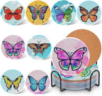UPINS 8Pcs Diamond Art Painting Coasters by UPINS