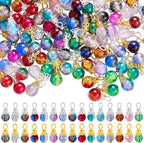 150Pcs Crystal Dangle Charms for Jewelry Making Crackle Bulk Small Cute Charms by COGCHARGER