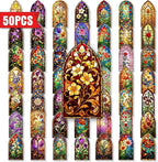 50PCS Transparent Stained Glass Stickers, Waterproof PET Cathedral Window Decals - Image 6