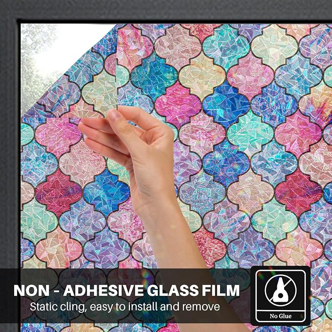 Stained Glass Window Film, Window Privacy Film Rainbow Decorative - Image 5