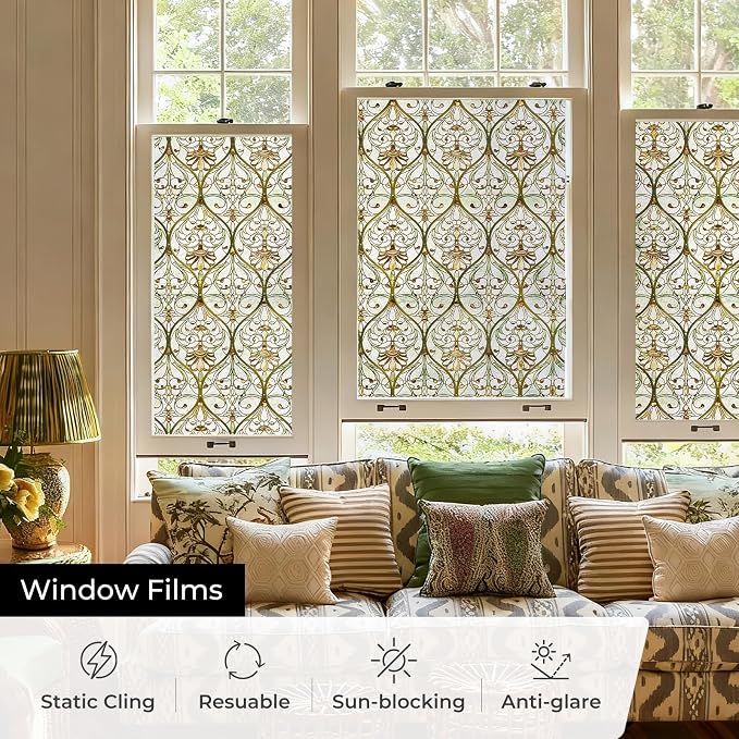 3D Stained Glass Window Film, Decorative Window Privacy Film - Image 3