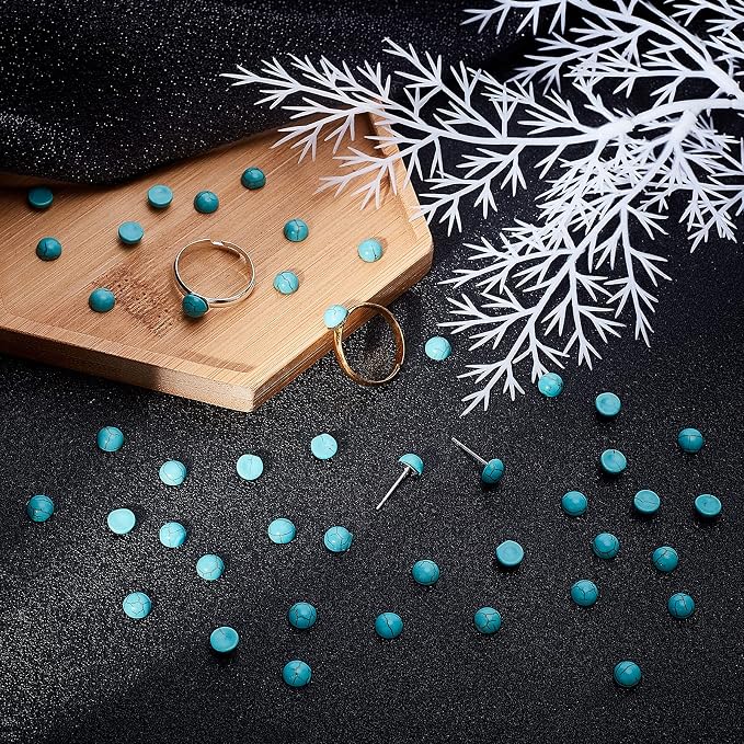 arricraft 100PCS Natural Stone Beads 6mm Turquoise Round Gemstone Loose Beads - Image 4