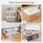 Citylife 32QT 2-Pack Clear Craft Storage Box Buildable Lid Removable Tray | - Image 7