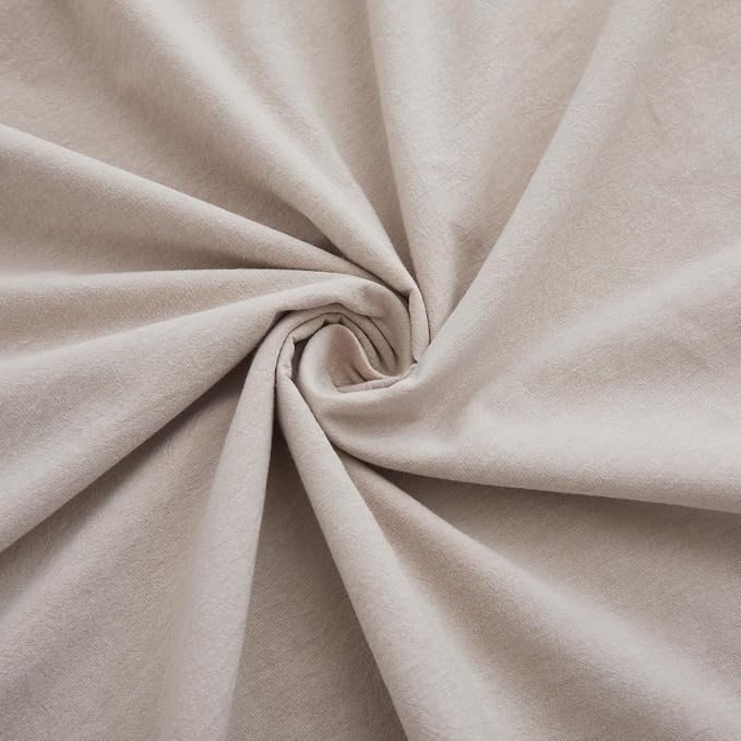 LOVQUE Bedding Duvet Cover Queen Size, 100% Washed Cotton Linen Like Natural - Image 6