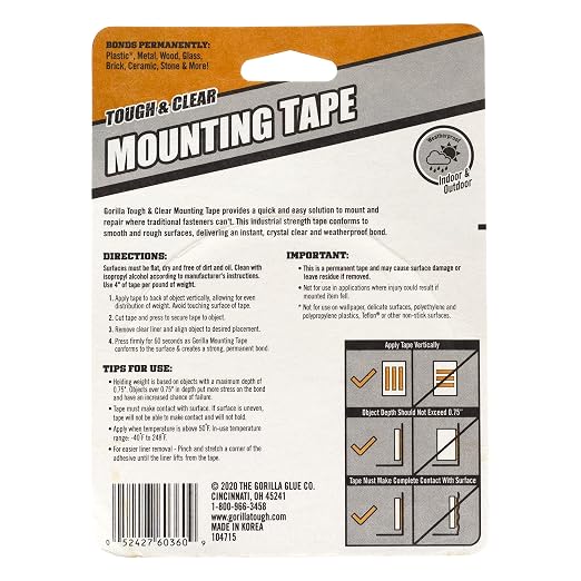 Gorilla Tough & Clear Double Sided Mounting Tape - Image 3