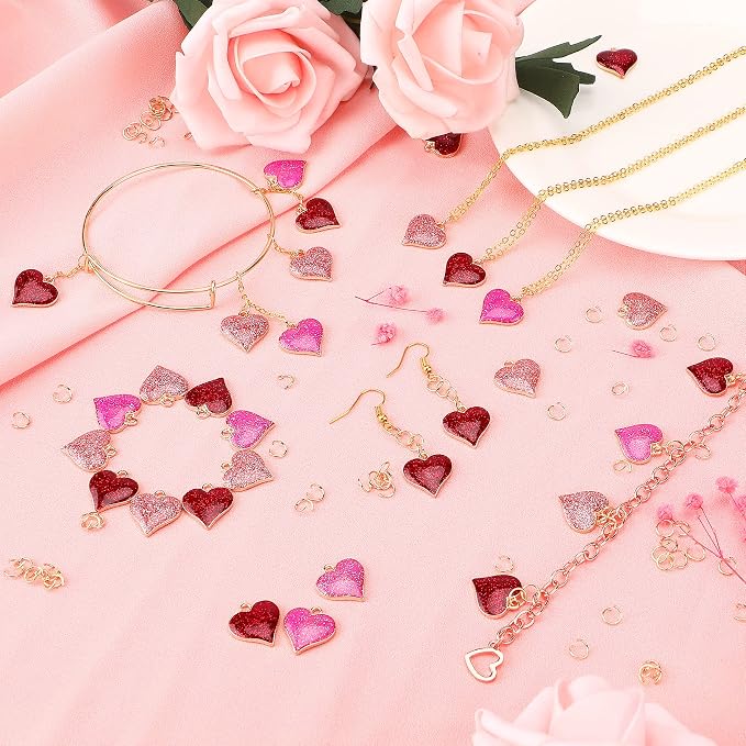 SANNIX 90Pcs Valentine's Day Heart Charms - Image 4