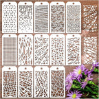 14 Pieces for Crafts Stencils Texture Stencils for Painting Reusable Art Deco by Unknown