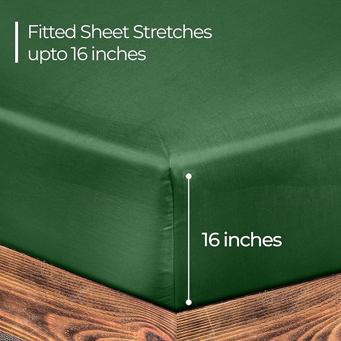 ROYALE LINENS 300 Thread Count 100% Long Staple Combed Cotton Fitted Sheet - Image 2