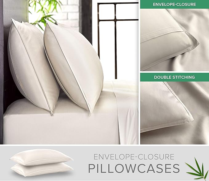 Pure Bamboo King Sheets, Genuine 100% Organic Viscose Derived from Bamboo Bed - Image 3