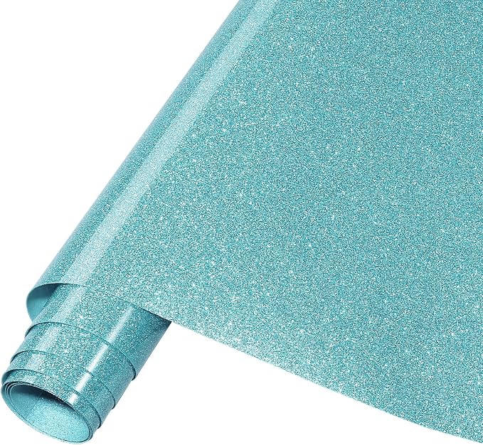 Tintnut Mermaid Blue Glitter Heat Transfer Vinyl Roll, easy cut & weed by Tintnut