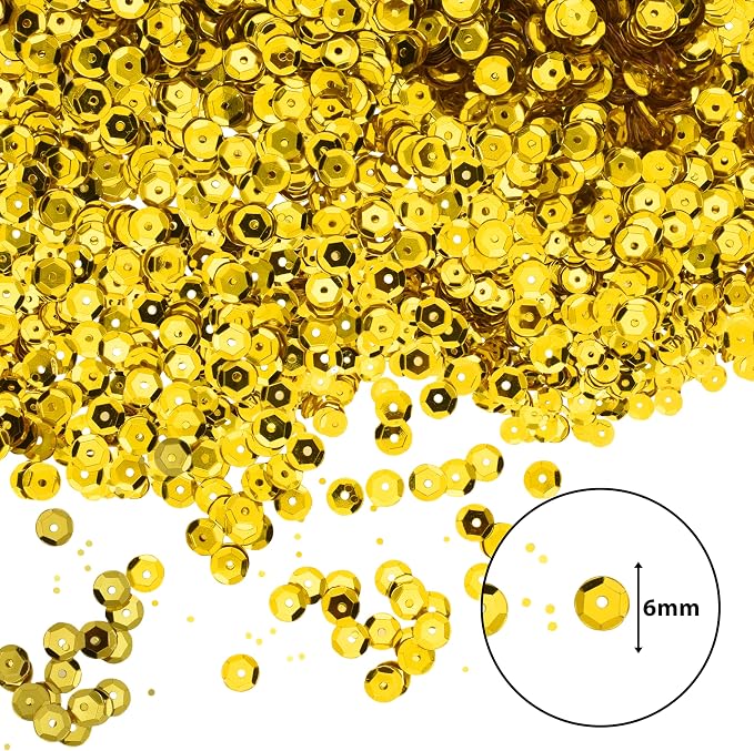 Mandala Crafts 6mm Cup Round Gold Sequins - Image 3
