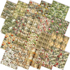 HunnmingRe 20 Pcs 10''x10'' Vintage Mushroom Quilting Fabric Square Woodland by HunnmingRe