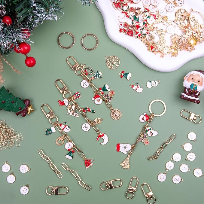 HOMAR 105Pcs DIY Keychain Making Kit Bag Charm Jewelry Chain Making 30 Charms 8 - Image 4