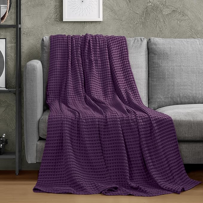 Utopia Bedding 100% Cotton Waffle Weave Blanket King Size - Image 8