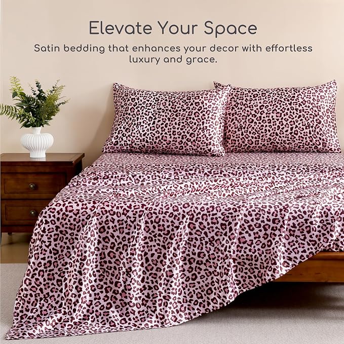 MR&HM Satin Bed Sheets, California King Size Sheets Set - Image 8