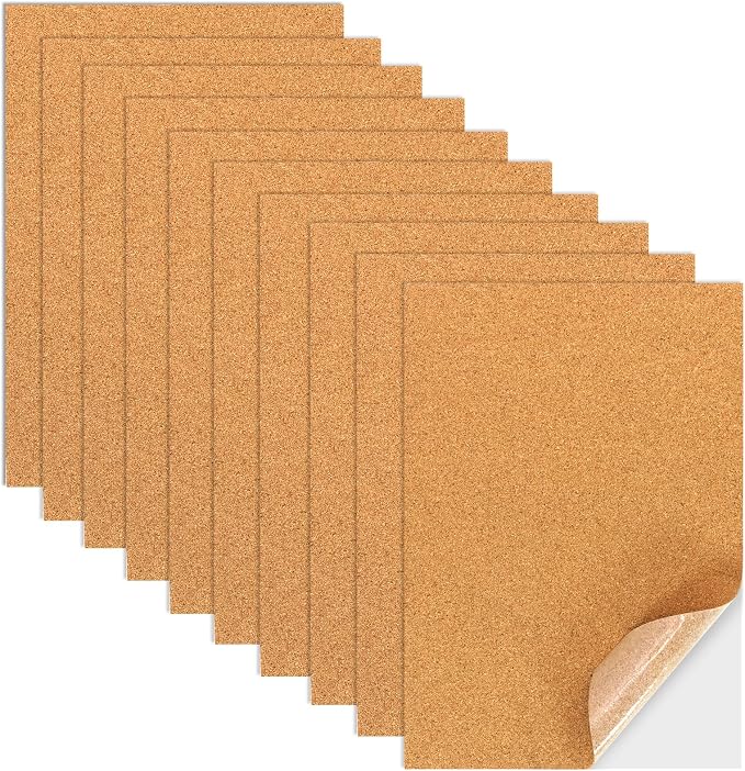 10 PCS Self Adhesive Cork Sheets 8.26×11.8 Inch×1mm | Cork Backing Sheets by yeloumiss
