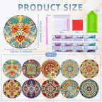 EWJRNSF 10 PCS Mandala Diamond Art Coasters Kit - Image 2