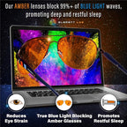 Blue Light Blocking Glasses Amber Lenses -For Better Sleep, Eye Strain Blocker - Image 6