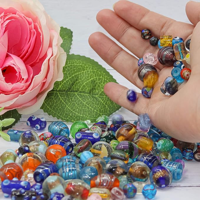 Assorted Glass Beads for Jewelry Making Adults, Bulk Glass Beads for Crafts - Image 5