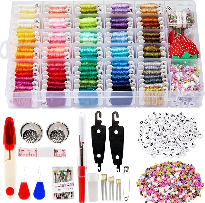 XMZCOLA Embroidery kit for Beginners Adults, 95 Colors Embroidery Thread and by XMZCOLA