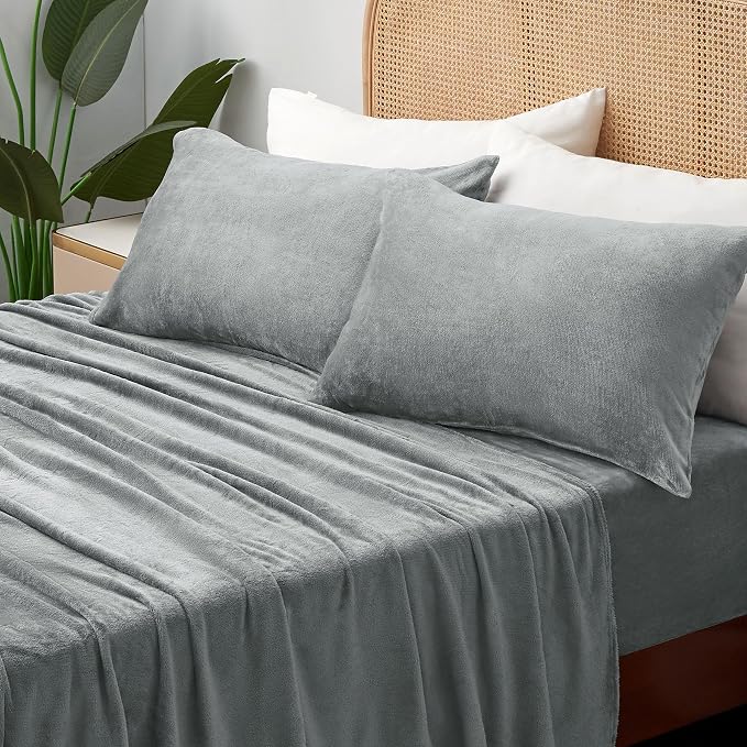 BEDELITE Flannel Sheets Twin Size Grey - Image 2