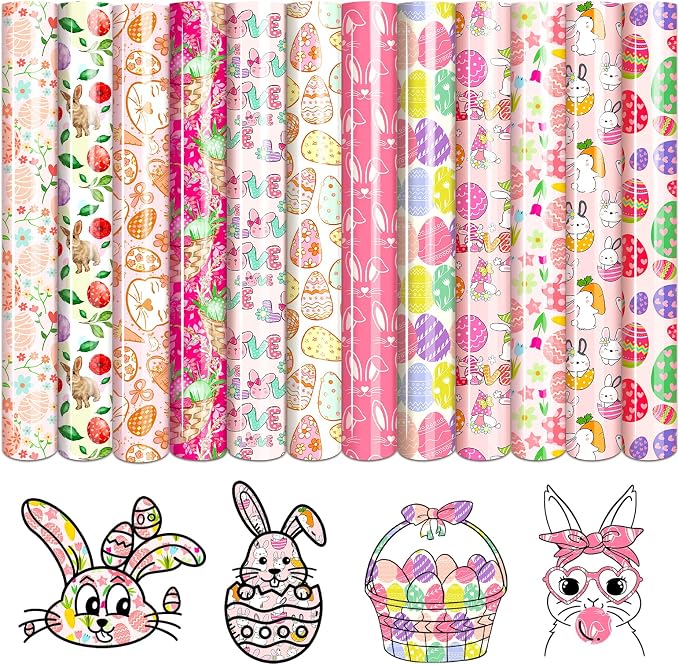 Tintnut Pink Easter Heat Transfer Vinyl, easy cut & weed, stretch washable by Tintnut