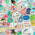 100Pcs Funny Biology Stickers for Students, for Water Bottle, Laptop by BulbaCraft
