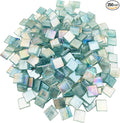 1.1 LB Ice Jade Mosaic Tiles, 0.59“ Square Glass Mosaic Pieces by BTMIEY