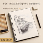Artist’s Sketchbook Hardcover – 200GSM Very Thick Paper – Large, Spiral Sketch - Image 4