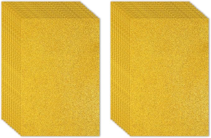 PATIKIL Yellow Shiny EVA Glitter Foam Sheet 11 x 8 Inch 2mm Thick Sparkle EVA by PATIKIL