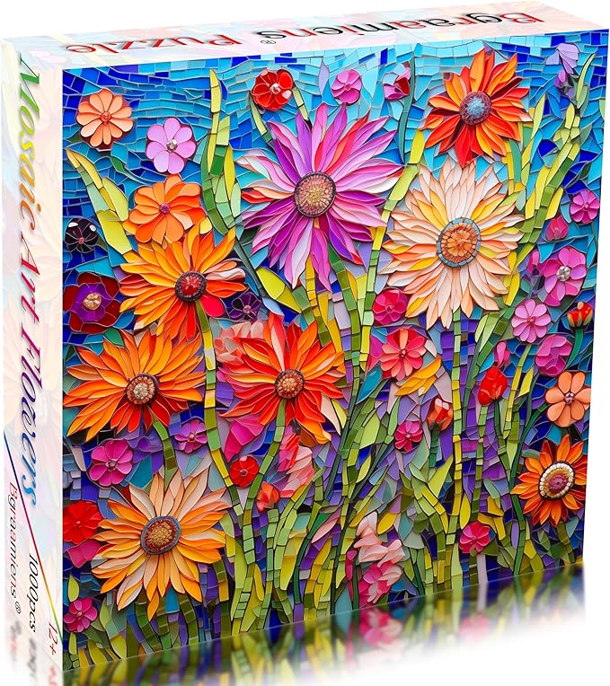 Bgraamiens-Mosaic Art Flowers-1000 Pieces Puzzle - Image 2