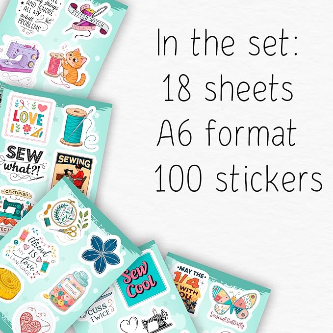100Pcs Sewing Stickers and Decals - Image 2