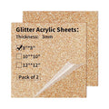 2 PCS 8 x 8 inch Glitter Colored Plexiglass Acrylic Sheets by gdhwcxl