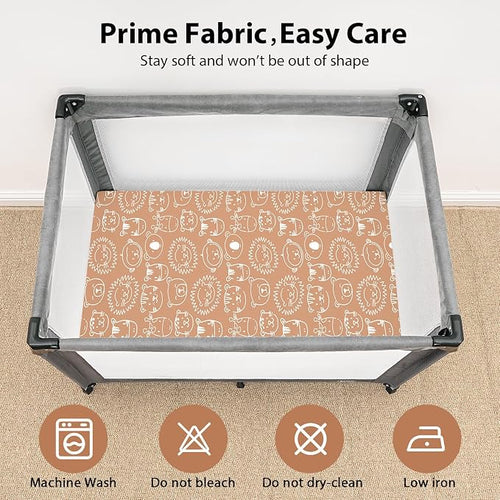 Baby Mini Crib Sheets Boy, Portable 38”x26” Pack and Play Sheets Fitted - Image 2
