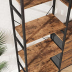 AFLUI Triple Bookshelf with 3 Fabric Drawers, 5-Tier Book Shelf and 10 Display - Image 6