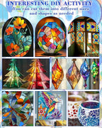 FIVEIZERO 24 Sheets Rainbow Transparent Stained Glass Sheets 4x6 Inch – Mixed - Image 6