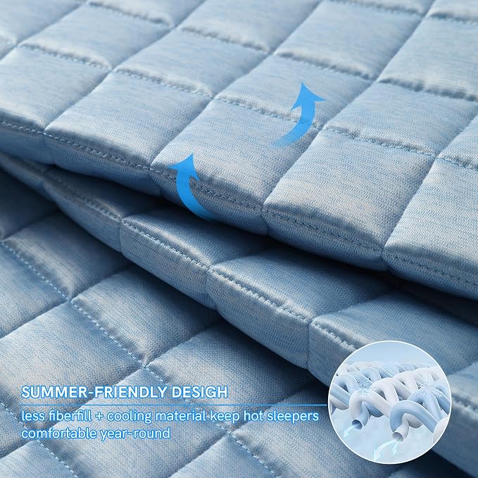 YnM Cooling Weighted Blanket for Adults, 20lbs Heavy Bed Throw Comforter - Image 3