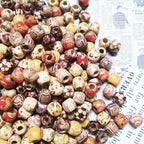 300pcs Mixed Painted Barrel Wood Spacer Beads, BetterJonny 12mm Round Printed - Image 2