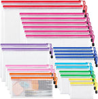 JARLINK 24 Pcs Mesh Zipper Pouch Bags, 8 Sizes Waterproof Zipper Bags | by JARLINK