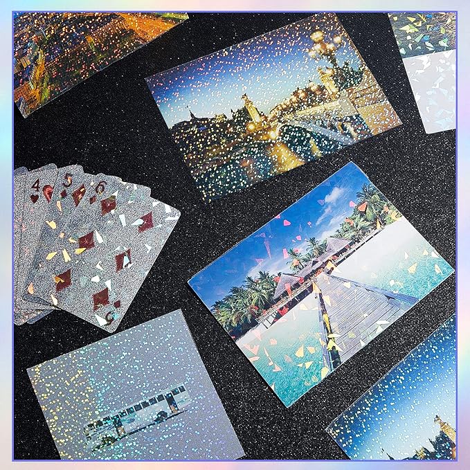 Clabby 36 Sheets Holographic Sticker Paper A4 Vinyl Holographic Laminate Sheets - Image 5