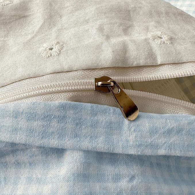 mixinni Blue Gingham Duvet Cover Full Size - Image 8