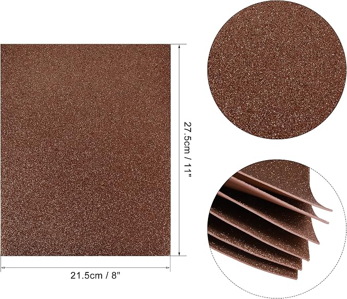 uxcell Brown Shiny EVA Foam Sheets 11 x 8 Inch 2mm Thick - Image 2