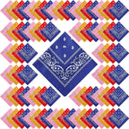 100 Pack Bandanas Unisex Paisley Bandanas Bulk Multi Purpose Cowboy Head Wrap by Handepo