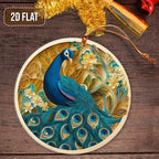 3D Effect Printed Peacock Acrylic Ornament, Peacock Hanging Ornaments - Image 3